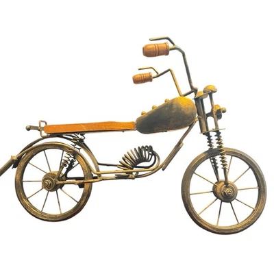 Handcrafted Metal Motorcycle Sculpture Steampunk Industrial Decor Gift Idea Desk - Image 1 of 4