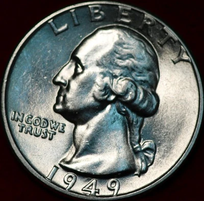 Uncirculated 1949-D Denver Mint Silver Washington Quarter - Image 1 of 2