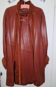 Chaqueta Abrigo Swing Vintage Sardar London Para Mujer Cuero Coñac Gamuza Talla S Usada en Excelente Condición - Imagen 1 de 16