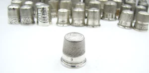 Size-9 Simons Bros. Sterling Silver Thimble Victorian Fan Vintage Antique 19thC. - Picture 1 of 6
