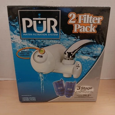 PUR Water Filtration System 3  Stage Filter FM-9700 System & 2 Filters NIB White - Image 1 of 4