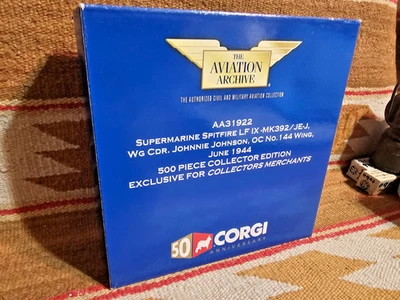 🔥RARE CORGI AVIATION AA31922 SPITFIRE LF IX MK392 J JOHNSON 1:72 LtdEdit NuInBx - Image 1 of 4