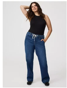 Pantalones de mezclilla para mujer Torrid talla 4X fin de semana pierna ancha súper suaves tiro medio nuevos - Imagen 1 de 12