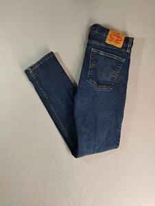 Levis 510 Mens Jeans 34X34 Blue Skinny Slim Fit Dark Wash Denim Measure 33X31 - Picture 1 of 13