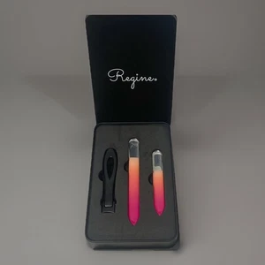 Regine Ultra Wide Nagelknipser und Glas Nano Laser geätzt Mani/Pedi Set Pfirsich - Bild 1 von 6