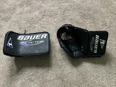 Juego completo de guantes y bloqueadores de portero de hockey Bauer Reactor 1 negro/azul Foto 1 de 4