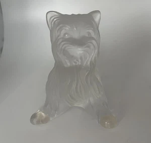 Lalique Crystal Super Boy Yorkshire Terrier Sitting – Clear - Picture 1 of 9