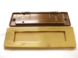 Briefeinwurf Klappe Messing Briefschlitz Postklappe schlicht  Zuhaltefeder klein - Bild 1 von 1