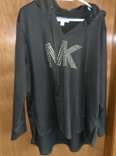 MICHAEL KORS Felpa con Cappuccio Felpa Taglie Forti 3XL Verde Oro (B24)