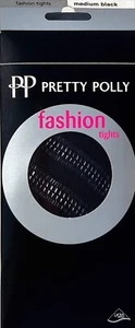 12 Pairs Pretty Polly Fashion Spiral Tights Black Medium Stock Clearance - Picture 1 of 3