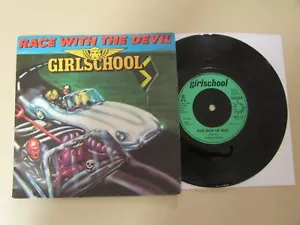 Girlschool Race With The Devil 1980 UK Import Bronze Rec 1st Press 7" 45 rpm - Picture 1 of 4