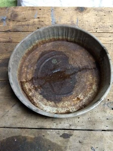 Vintage Distressed Galvanized Pet Pan Waterer Feeder Home Decor Planter light - Picture 1 of 4