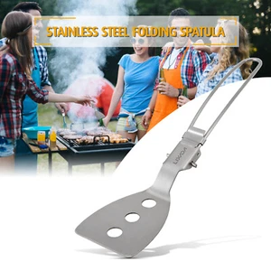Stainless Steel Folding Spatula Food Turner Outdoor Camping Cooking WF W4P6 - Picture 1 of 9