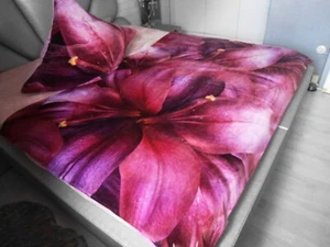 MONT CHALET*QVC* 4 tlg. Doppelbett Wende Bettwäsche*Chinchilla Optik*Lilie*Beere - Bild 1 von 7