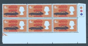 GB 1966 British Technology (Ord) 6d t/l block with broken "D", MNH, SG702c, W98c - Picture 1 of 1
