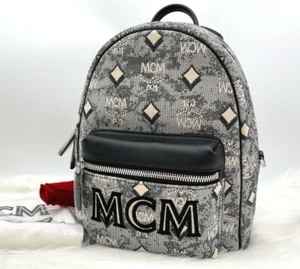 AUTH NWT $980 MCM Vintage Jacquard Monogram Logo Jacquard Backpack Bag NEW - Picture 1 of 12