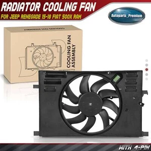 Engine Cooling Fan w/ Shroud Assembly for Jeep Renegade 15-18 Fiat 500X Ram 2.4L - Bild 1 von 8