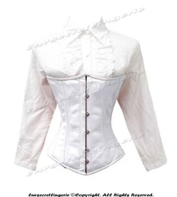 Espartilho resistente 26 aço duplo desossado cintura treinamento couro busto 8520-LE - Imagem 1 de 4