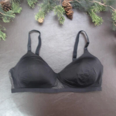 Hanes Bra Size XL Black Padded Wireless Adjustable Clasp Back - Image 1 of 4