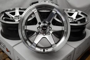 15x7 Wheels Rims Black Polish Toyota Yaris MR2 Corolla Fortwo Scion xB iQ Lancer - Picture 1 of 6