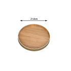 Wood Serving Tray Tea Fruit Food Server Dishes Plate Wooden Round Tray