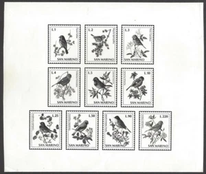 San Marino #777-86 1972 BIRDS composite photographic proof - Picture 1 of 1