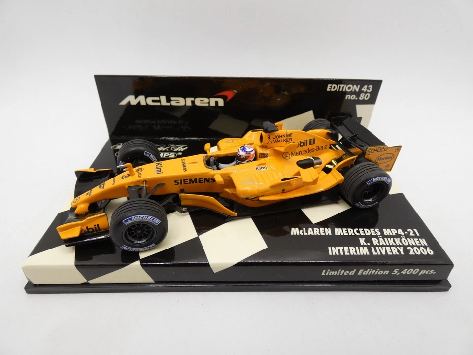 Mclaren Mercedes MP4-21 Kimi Raikkonen #3 Interim Livery 2006 1/43 Minichamps F1 - Image 1 of 1