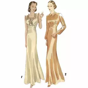 1930s Pattern, Art Deco Long Nightgown - Bust=42” (106.7cm) - Picture 1 of 1