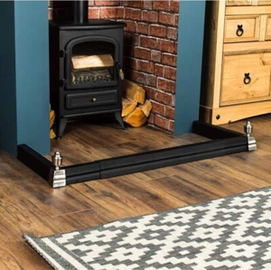 Fire Vida Fire Fender Metall Schwarz/Chrom Stahl Feuerschutz Feuerschutzblech - Bild 1 von 15