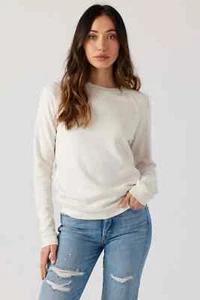 Neu mit Etikett Sol Angeles Damen-Sweatshirt elfenbeinfarben Küstenwellen L - Bild 1 von 3