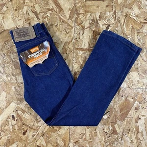 Vintage 80s DSWT Levis Dark Wash Orange Tab Kid's Jeans Size Slim 12 24" Waist - Picture 1 of 5