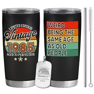 Vintage 1985 Tumbler with Keychain - Ideas for 40th Birthday Gifts For Men, W... - Picture 1 of 6