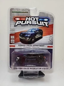 Hot Pursuit 2016 Ford Police Interceptor Utility 1:64 Fishers, Indiana P.D. New - Picture 1 of 11