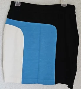 Ann Taylor Womens Skirt Size 12P 12 Petite Black Blue White - Picture 1 of 24