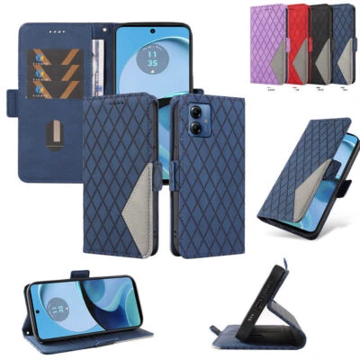 For Motorola Moto Edge 50 G85 G13 Magnetic Leather Flip Stand Card Wallet Case - Image 1 of 2