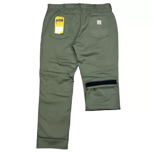 Carhartt Pants Relaxed Fit Force Lined Rugged Flex Green Workwear Men's 40x32 - Picture 1 of 5