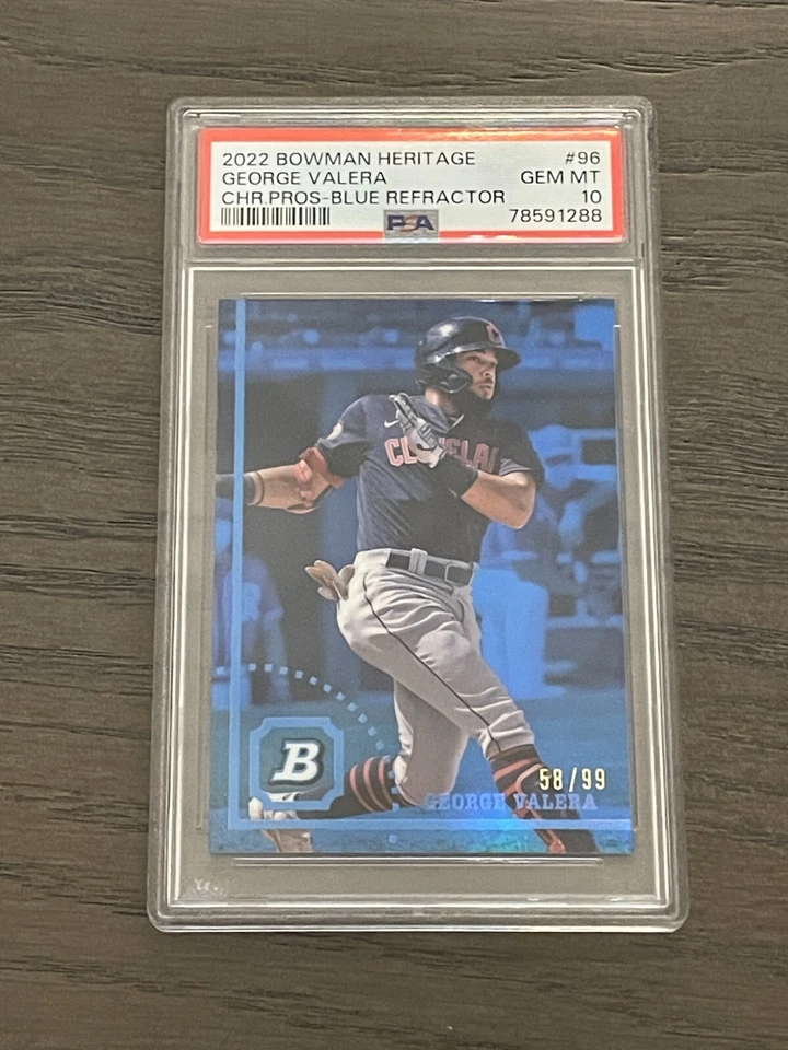 2022 Bowman Heritage Blue Refractor George Valera /99 #96 PSA 10 Guardians - Image 1 of 2