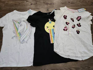 Nwt girls Lot of 3 Pieces Size 14/16 XL Cat & Jack short Sleeve Tops Unicorn - Picture 1 of 4