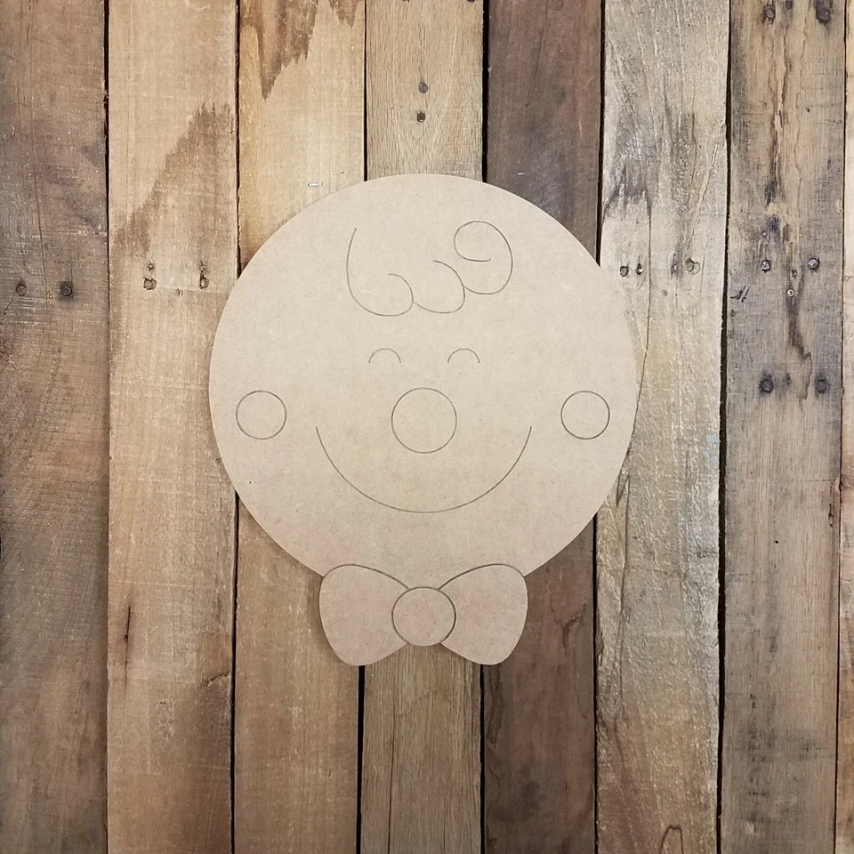 Gingerbread Man Face, Unfinished Wood Cutout, Engraved Wall D�cor, DIY Craft Art - Image 1 of 1