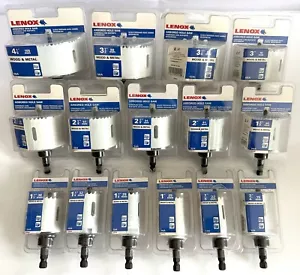 15 PC LOT LENOX ARBORED HOLE SAWS FROM 3/4" TO 4-1/8" BI-METAL HOLESAW SET USA - Picture 1 of 8