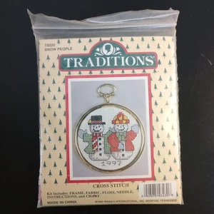 Traditions Snow People Kreuzstich Set T9320 Schneemann 1997 Weihnachten Vintage - Bild 1 von 6