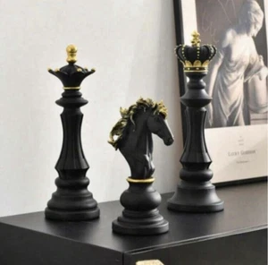Schachfiguren Dekoration 3 Stück schwarz - Bild 1 von 7