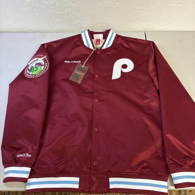 Men’s Mitchell & Ness Philadelphia Phillies Mike Schmidt MLB Satin Jacket Large - Image 1 of 4