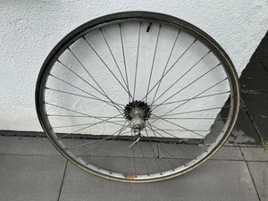Hinterrad Mavic 28'' Peugeot-Rennrad 80er 5fach Zahnkranz Schlauchreifen - Bild 1 von 5