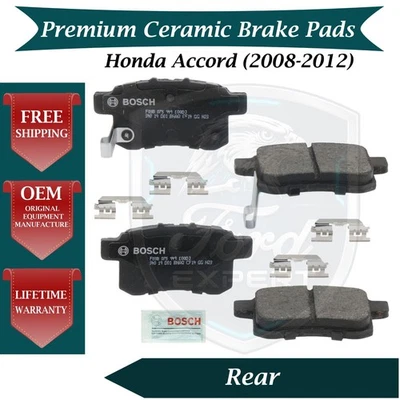 Bosch OEM Rear Ceramic Brake Pads Kit For 2008-2012 Honda Accord 9 Yr Warranty - Изображение 1 из 4