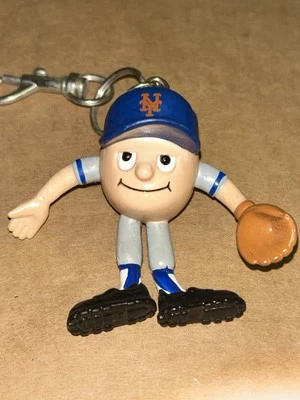 Vintage 1993 MLB New York Mets MBP Most Bendable Player Mr. Met Keychain Figure - Image 1 of 4