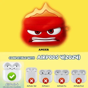 Lindo estuche protector de personajes de dibujos animados de ira roja viva para nuevos Airpods 4ta generación - Imagen 1 de 7