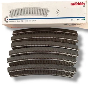 MARKLIN (Box of 6) 24224 C Track R2 Radius Curve 24.3° Track NOS - Picture 1 of 6