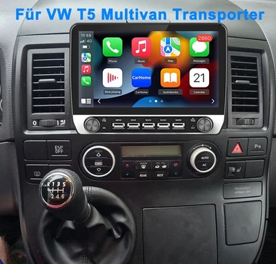 Für VW T5 Multivan Transporter Android 14 Autoradio Carplay GPS Navi RDS BT DAB+ - Bild 1 von 4