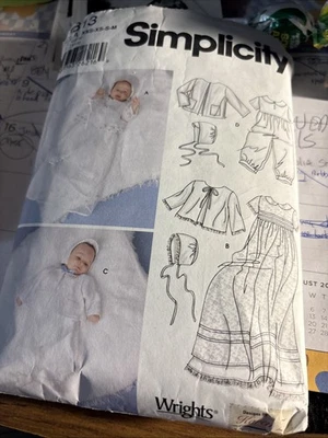 Vintage Simplicity 5813 Sewing Pattern Child's Sz A XX-XS-S-M Christening - Image 1 of 4